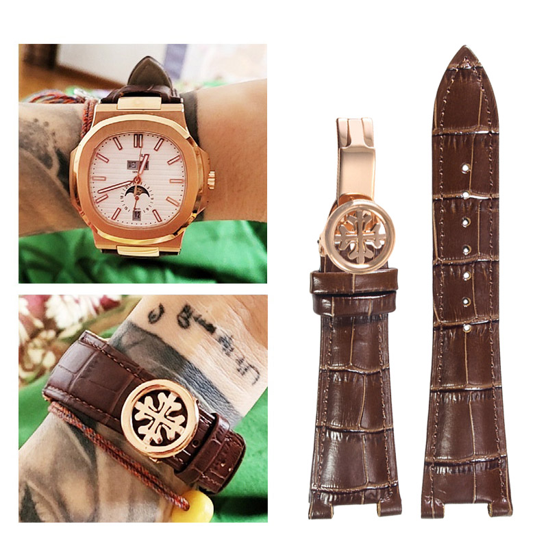 Patek Philippe Watch Nautilus - 25mm Leather Watch Strap for Patek