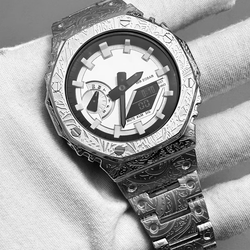GA2100 Mod kit stainless steel - đánh giá và giá Casio Watch G-Shock Ga-2100