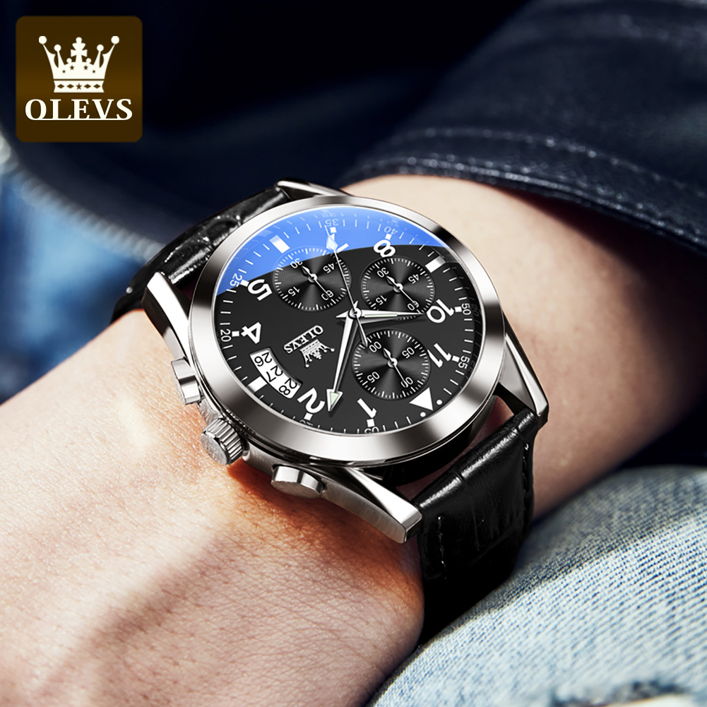 OLEVS Quartz Watch for Men Ori - đánh giá và giá Leather Watch Band Men