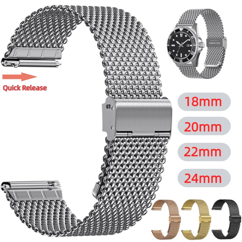 18mm 20mm 22mm 24mm Bands Univ - đánh giá và giá Mesh Strap Metal
