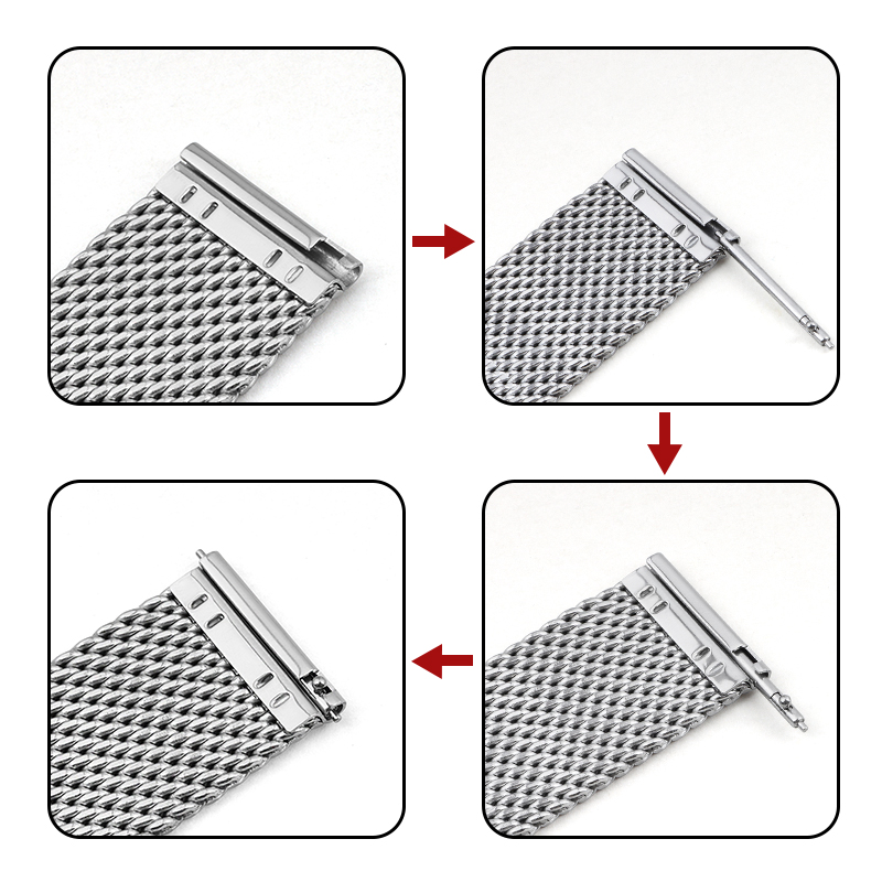 18mm 20mm 22mm 24mm Bands Univ - đánh giá và giá Mesh Strap Metal