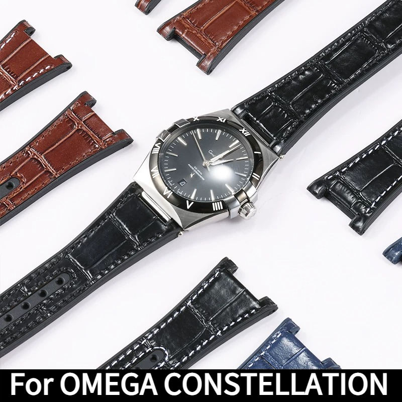 Crocodile-patterned genuine le - đánh giá và giá Omega Watch Constellation