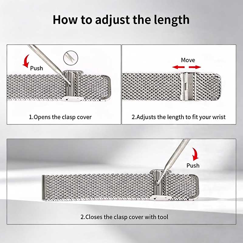 Width 22mm 20mm 18mm Milan Loo - đánh giá và giá Mesh Strap Metal