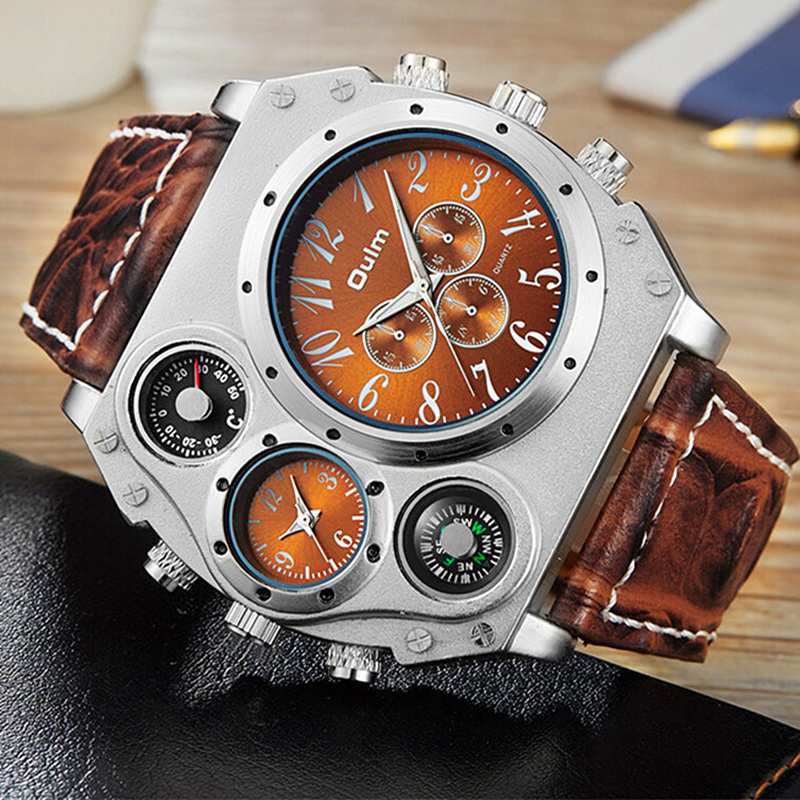 New Model OULM Watch Men Quart - đánh giá và giá Leather Watch Band Men
