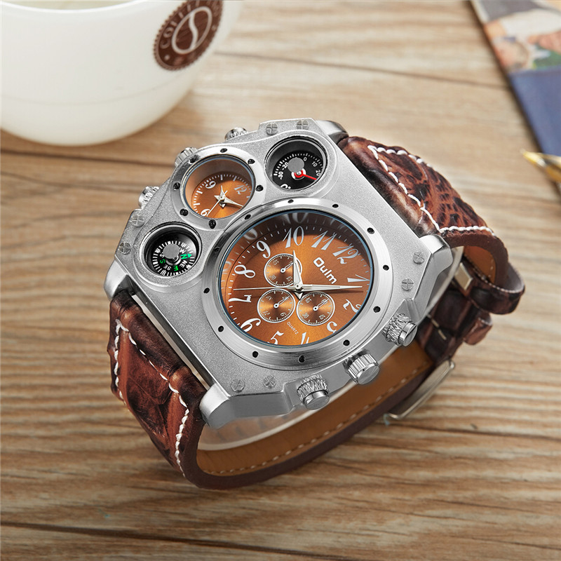 New Model OULM Watch Men Quart - đánh giá và giá Leather Watch Band Men
