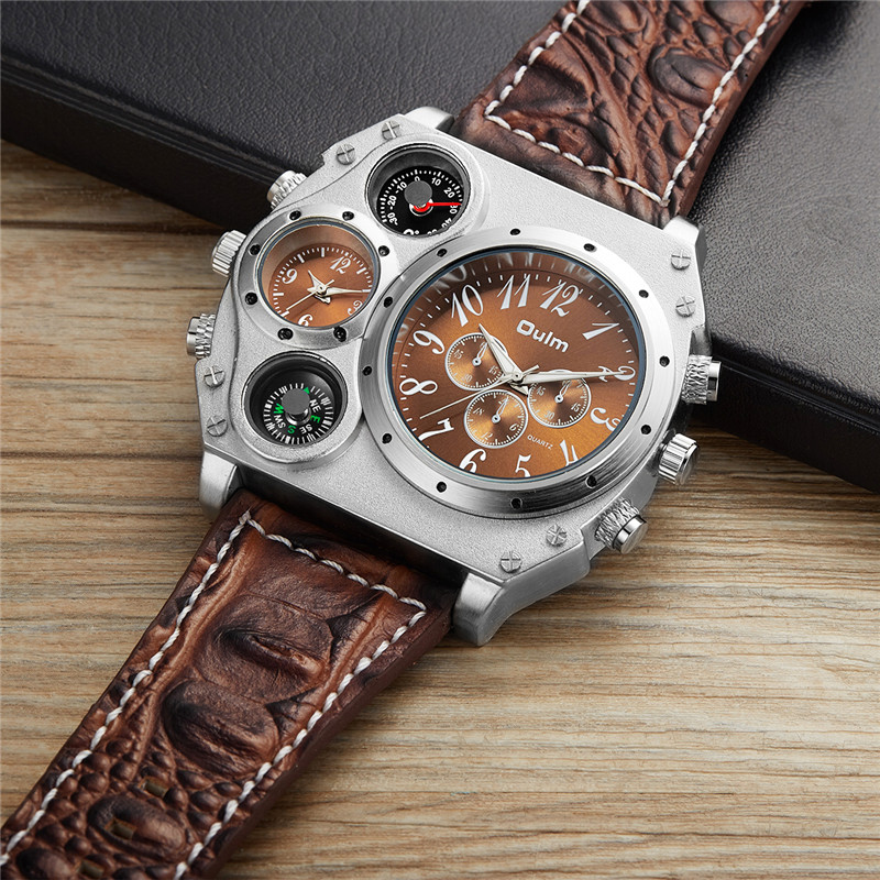 New Model OULM Watch Men Quart - đánh giá và giá Leather Watch Band Men